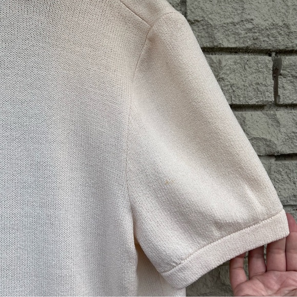 St. John Basics Cream Open Front Cardigan Size Large - Picture 8 of 8